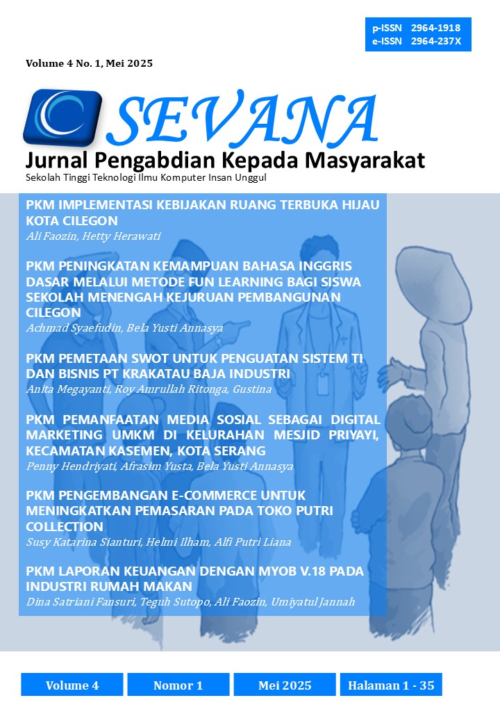 					View Vol. 4 No. 1 (2025): Sevana: Jurnal Pengabdian Kepada Masyarakat
				